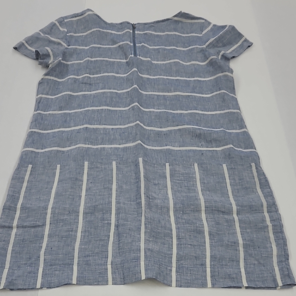 Loft Lou & GreyBlue and White Striped Linen Tunic Dress Size L - Picture 6 of 9
